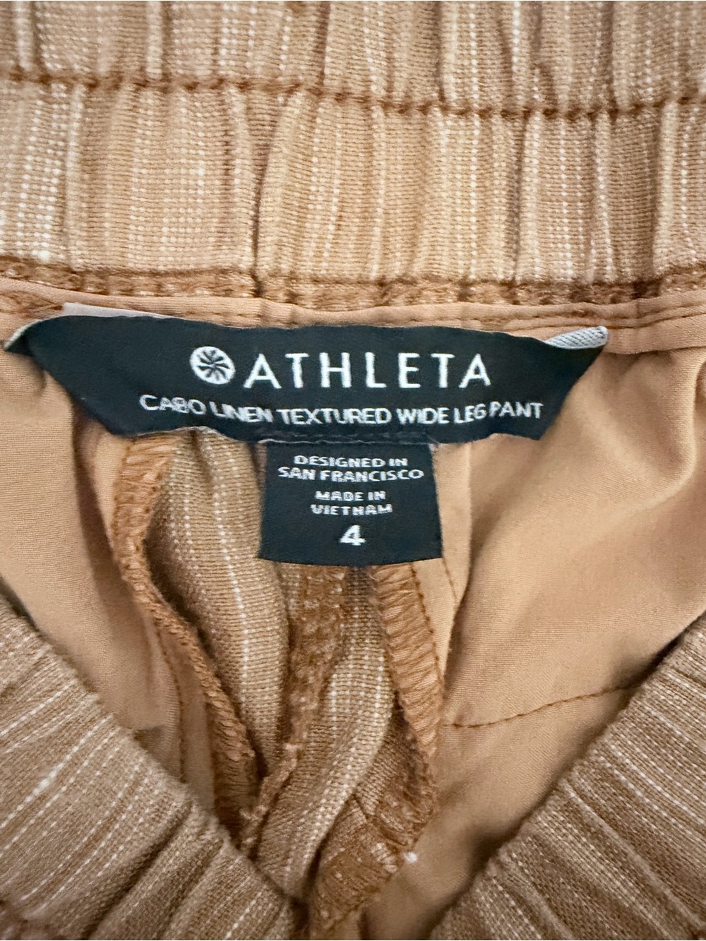 ATHLETA Cabo Linen Textured Wide Leg Pants Terracotta Resort size 4 - Picture 7 of 13